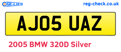 AJ05UAZ are the vehicle registration plates.