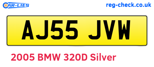 AJ55JVW are the vehicle registration plates.