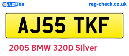 AJ55TKF are the vehicle registration plates.