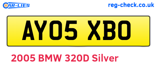 AY05XBO are the vehicle registration plates.