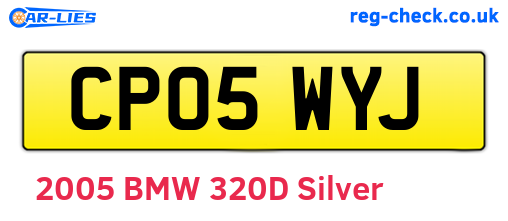 CP05WYJ are the vehicle registration plates.