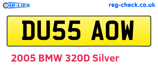 DU55AOW are the vehicle registration plates.