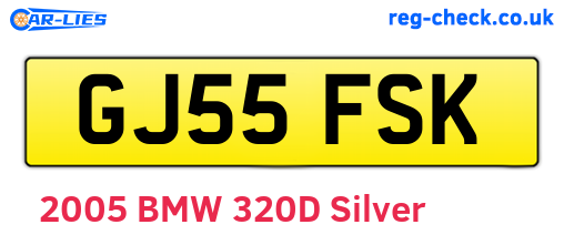 GJ55FSK are the vehicle registration plates.
