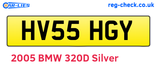 HV55HGY are the vehicle registration plates.