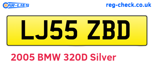 LJ55ZBD are the vehicle registration plates.