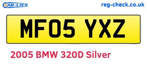 MF05YXZ are the vehicle registration plates.