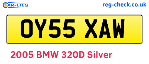 OY55XAW are the vehicle registration plates.