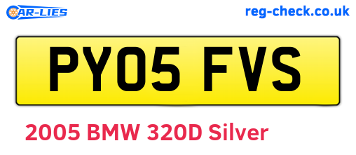 PY05FVS are the vehicle registration plates.