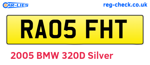 RA05FHT are the vehicle registration plates.