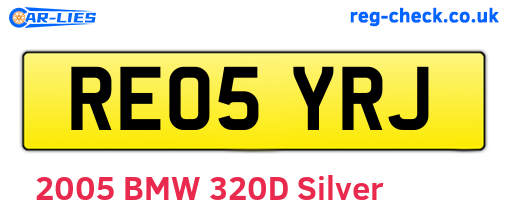 RE05YRJ are the vehicle registration plates.