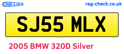 SJ55MLX are the vehicle registration plates.