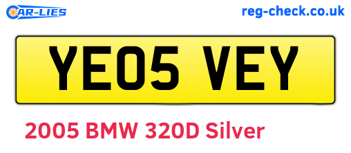 YE05VEY are the vehicle registration plates.