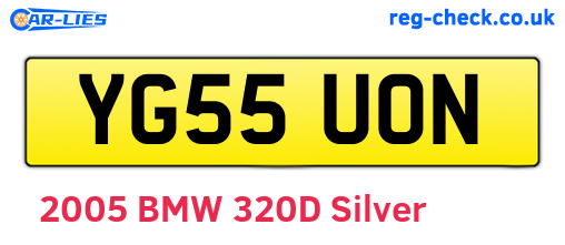 YG55UON are the vehicle registration plates.