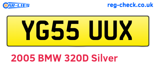 YG55UUX are the vehicle registration plates.