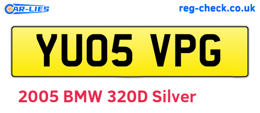 YU05VPG are the vehicle registration plates.
