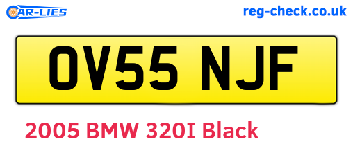 OV55NJF are the vehicle registration plates.