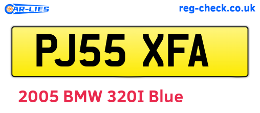 PJ55XFA are the vehicle registration plates.