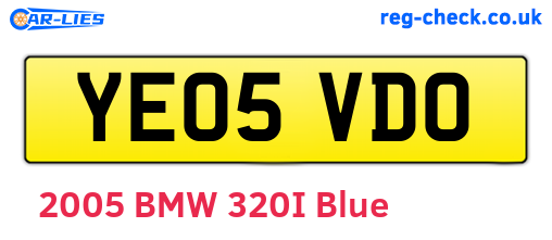 YE05VDO are the vehicle registration plates.