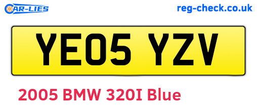 YE05YZV are the vehicle registration plates.