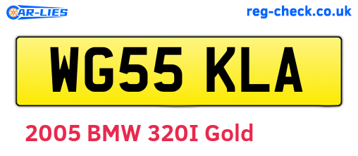 WG55KLA are the vehicle registration plates.