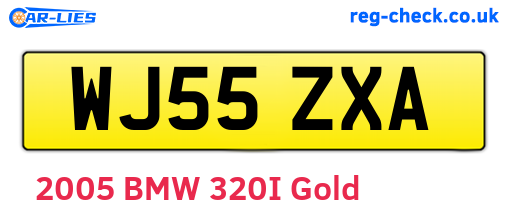 WJ55ZXA are the vehicle registration plates.