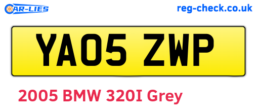 YA05ZWP are the vehicle registration plates.
