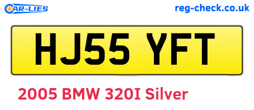 HJ55YFT are the vehicle registration plates.