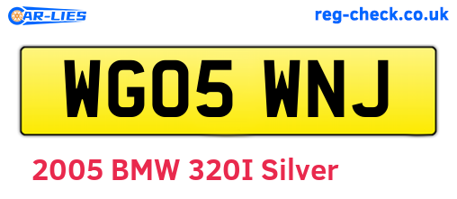 WG05WNJ are the vehicle registration plates.