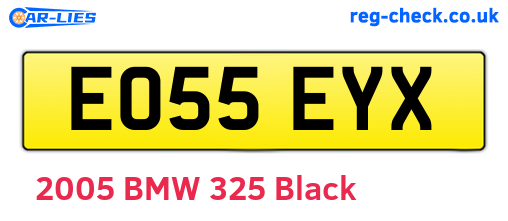 EO55EYX are the vehicle registration plates.