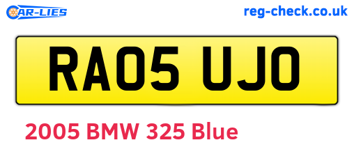 RA05UJO are the vehicle registration plates.