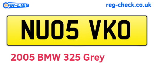 NU05VKO are the vehicle registration plates.