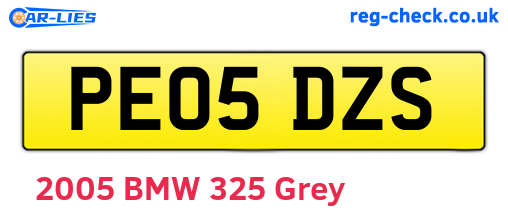 PE05DZS are the vehicle registration plates.