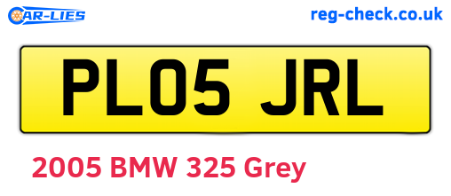 PL05JRL are the vehicle registration plates.