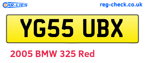 YG55UBX are the vehicle registration plates.