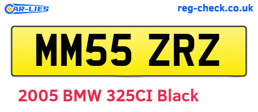 MM55ZRZ are the vehicle registration plates.