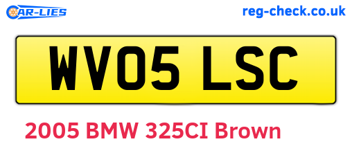 WV05LSC are the vehicle registration plates.