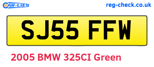 SJ55FFW are the vehicle registration plates.