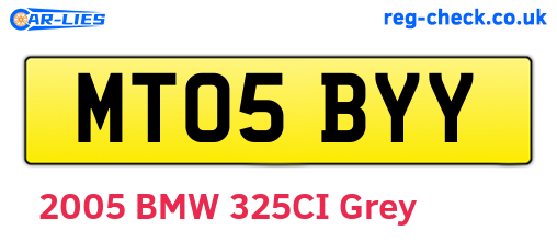 MT05BYY are the vehicle registration plates.