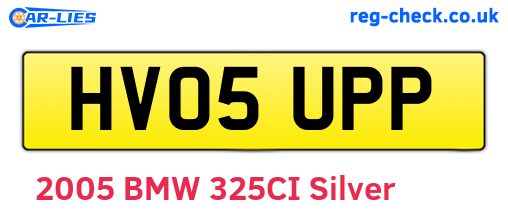 HV05UPP are the vehicle registration plates.