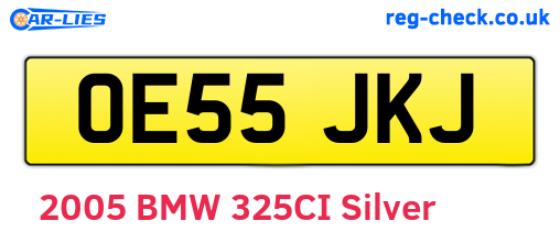 OE55JKJ are the vehicle registration plates.