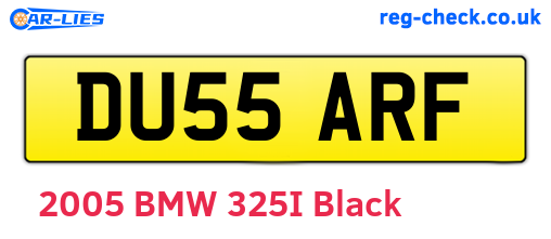 DU55ARF are the vehicle registration plates.
