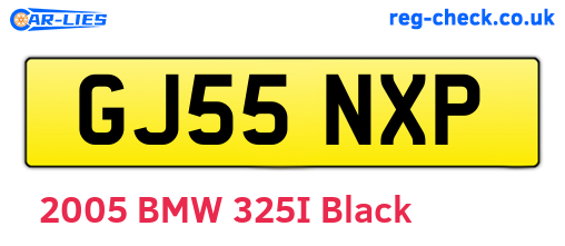 GJ55NXP are the vehicle registration plates.