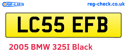 LC55EFB are the vehicle registration plates.