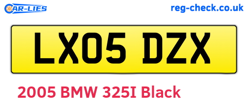 LX05DZX are the vehicle registration plates.