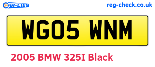 WG05WNM are the vehicle registration plates.