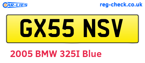 GX55NSV are the vehicle registration plates.
