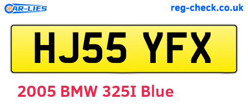 HJ55YFX are the vehicle registration plates.