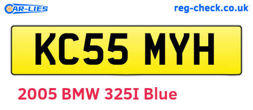KC55MYH are the vehicle registration plates.