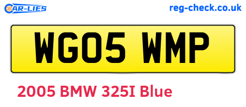 WG05WMP are the vehicle registration plates.