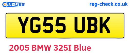 YG55UBK are the vehicle registration plates.